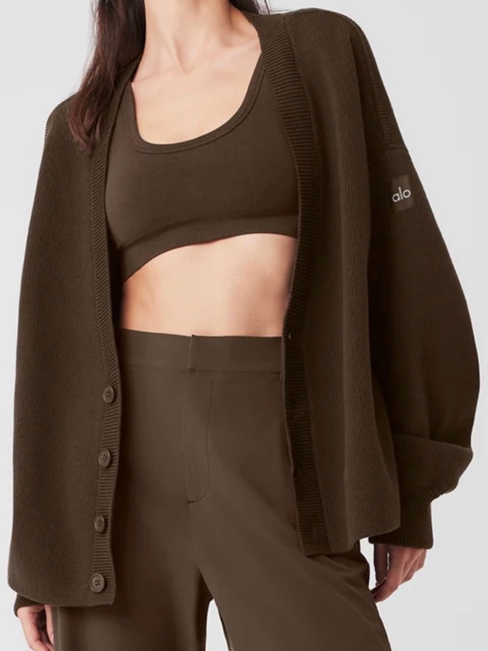 ALO Scholar Cardigan in Espresso
